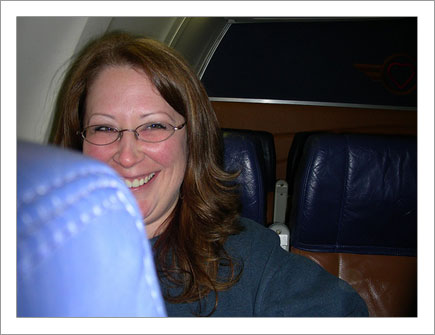 Shelly on the Flight to Vegas